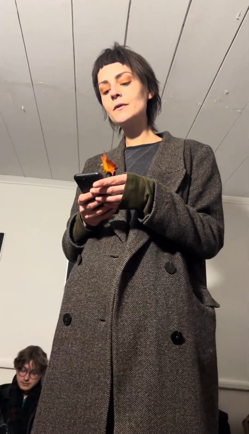 poster announcement for book launch with black and white splash drawing